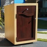 Two-tone extra cabinet art deco style 1 drawer 1 door
