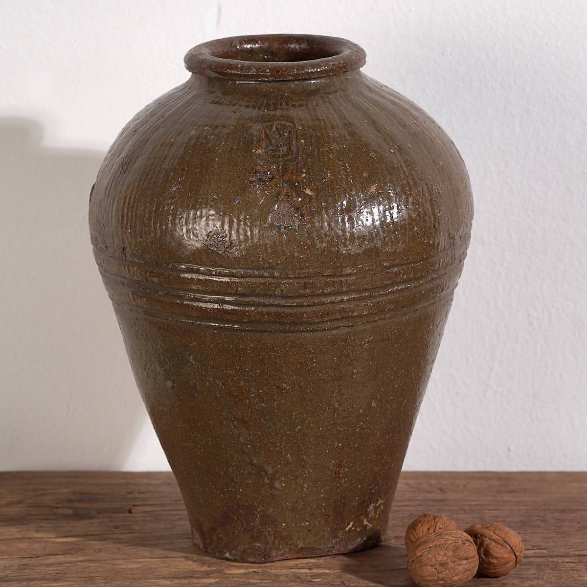 Small antique oriental glazed ceramic vase (c.1900)