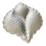 Ceramic compartmentalized leaf appetizer dish