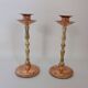 Vintage Mid-Century Copper & Brass Taper Candlestick Holders – Set of 2