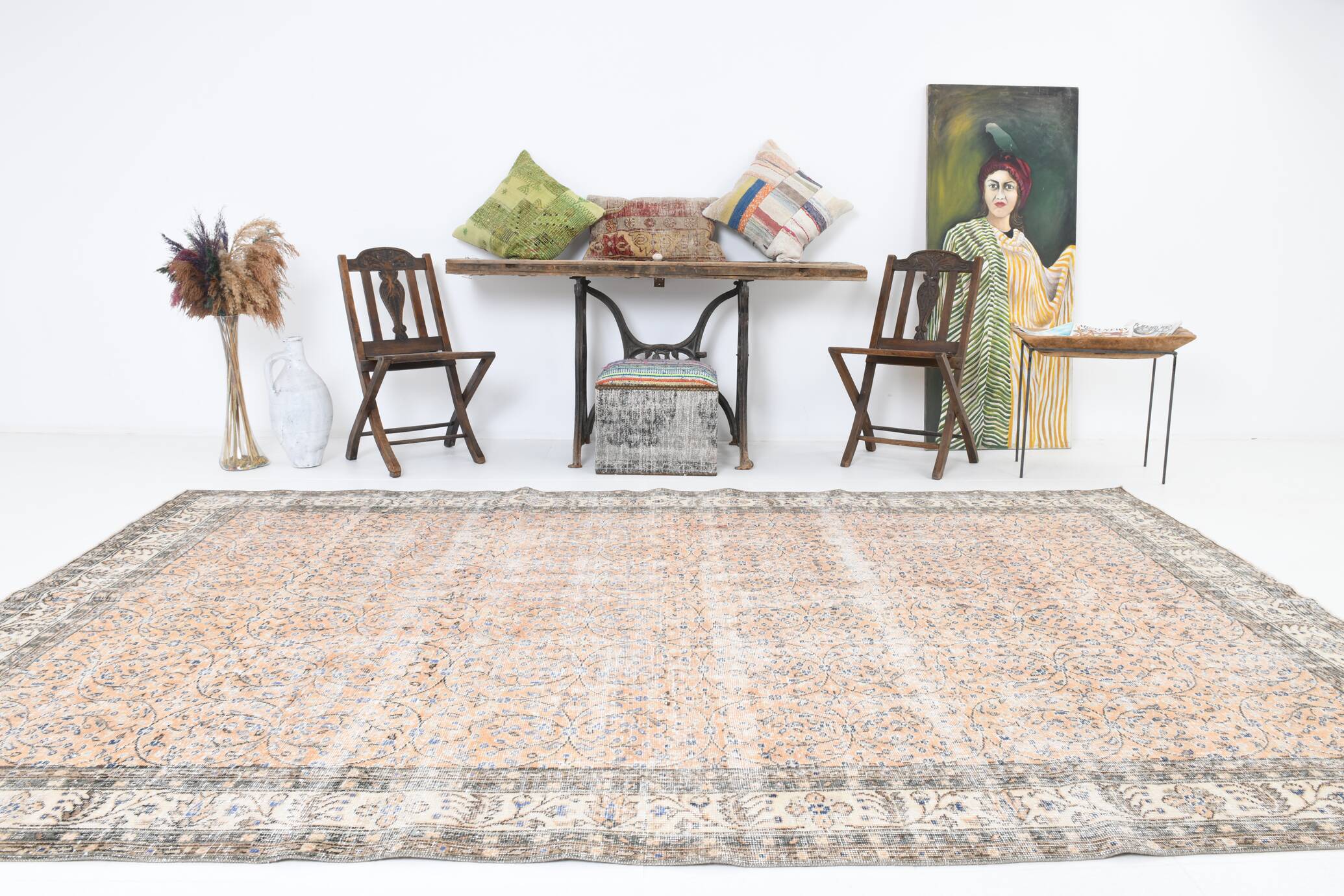 7x11 Shades Of Tan Beige Persian Rug, 220x335Cm