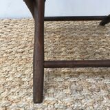 Chaise pliante ancienne en bois et tissu