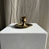 Antique gold hand candlestick with a handle fixed by 3 rivets H8 D13