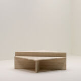 Up&Up triangle travertine coffee table, Italy 70s