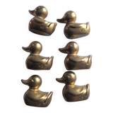 Vintage duck name tags set of 6