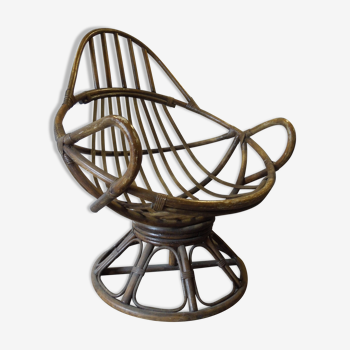 Armchair swivel rattan