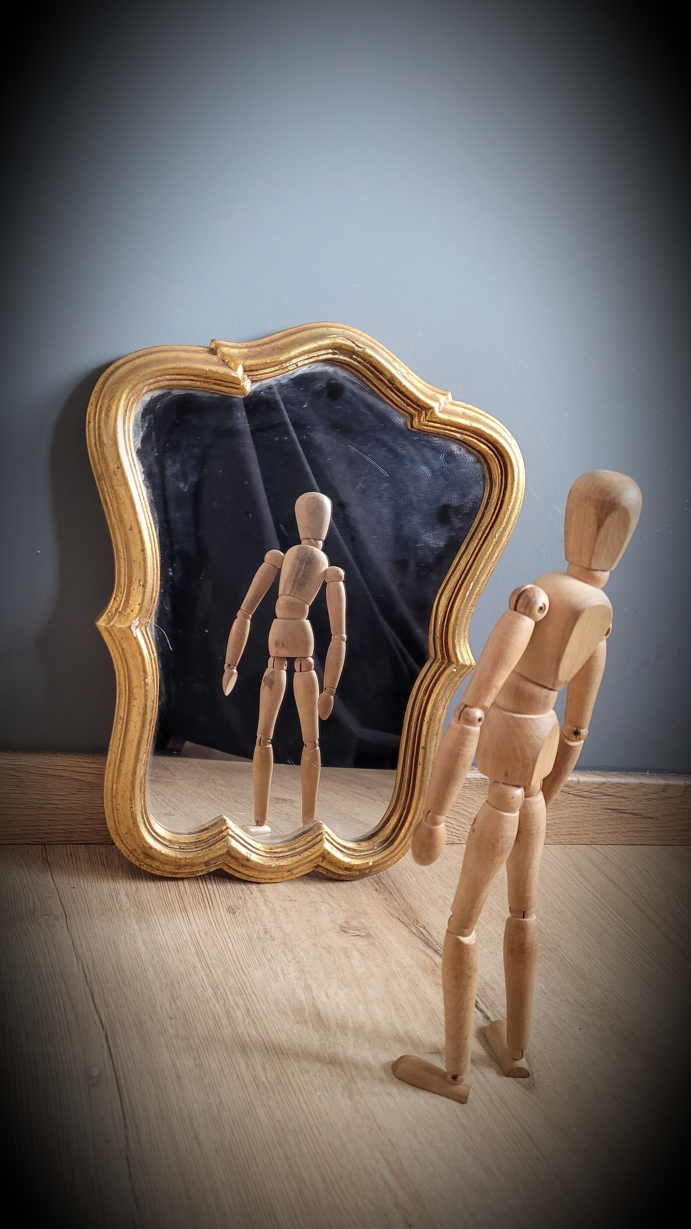 Miroir doré bois 37x29