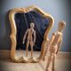Miroir doré bois 37x29