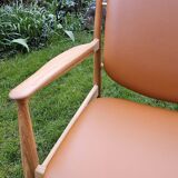 2 "The French Chair" seats by designer Finn Juhl and 1 matching footrest.