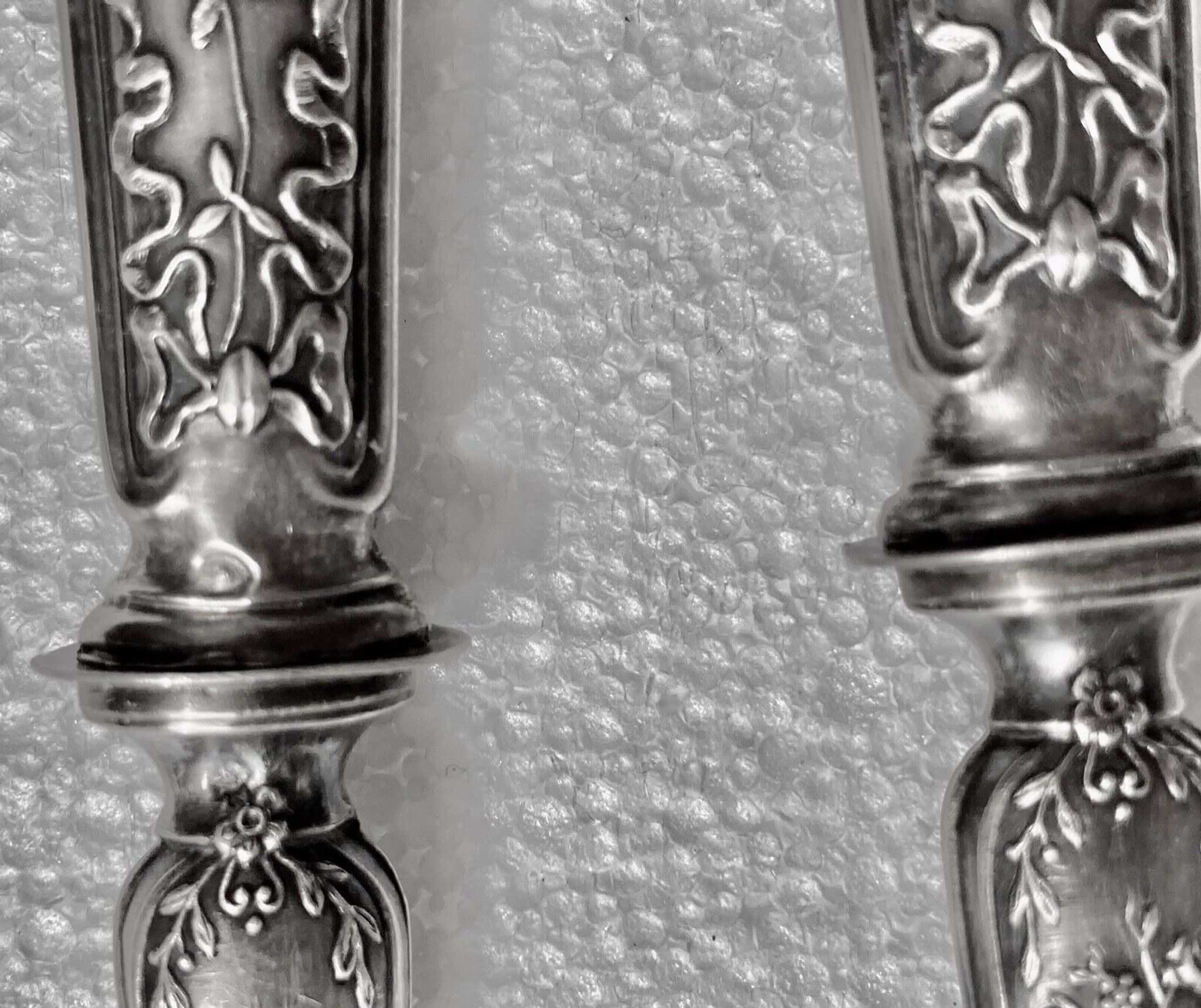 Salad cutlery in solid silver filled hallmark Minerva and horn style louis xv