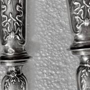 Salad cutlery in solid silver filled hallmark Minerva and horn style louis xv