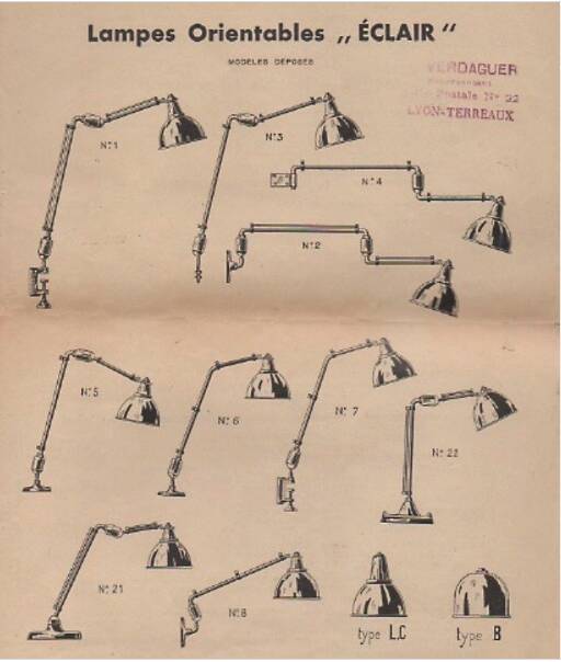Houillon desk lamp, adjustable model ÉCLAIR no. 22 — 1930