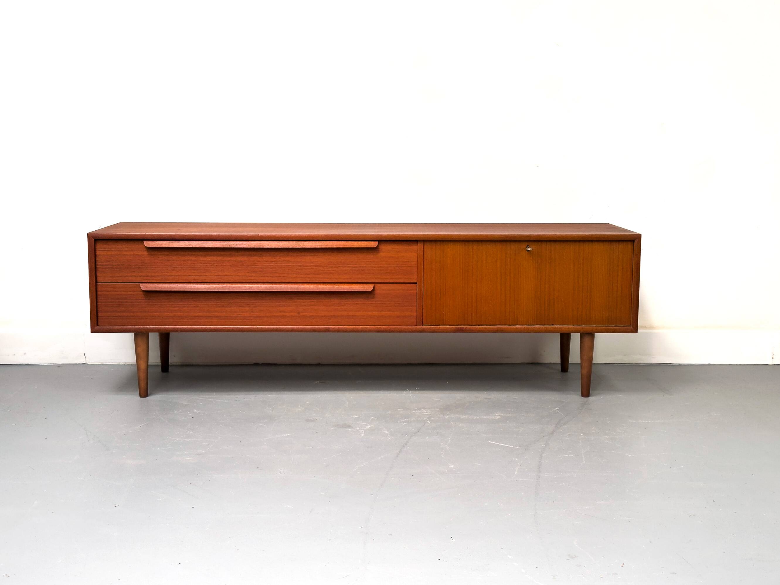Teak lowboard with drawers from WK Möbel, 1960s