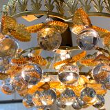 Murano ceiling light yellow flowers and glass balls 1970