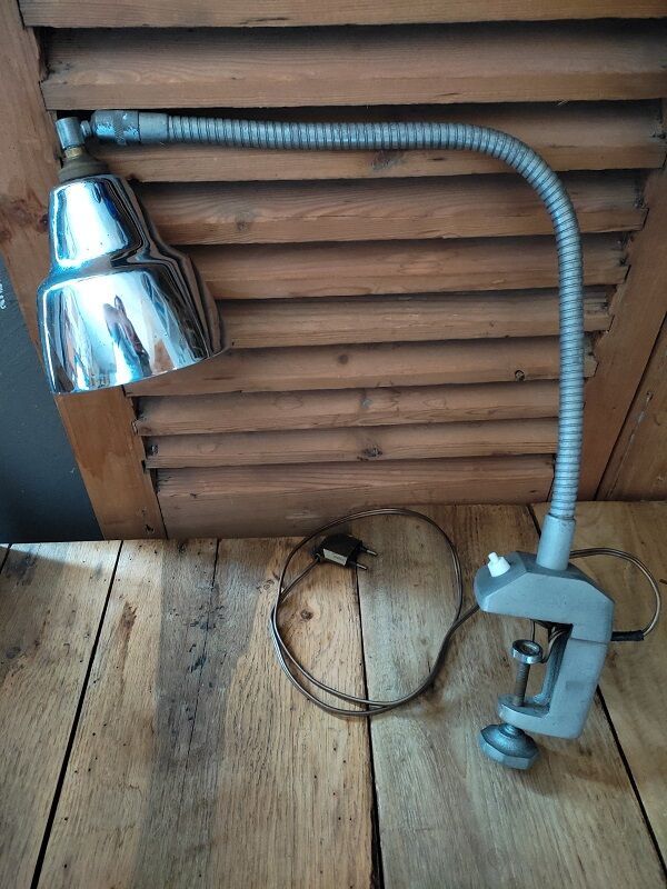 Vintage patinated industrial metal study desk lamp old dp1121b32