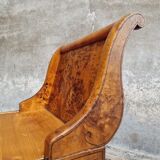 Antique chaise longue daybed Empire style walnut