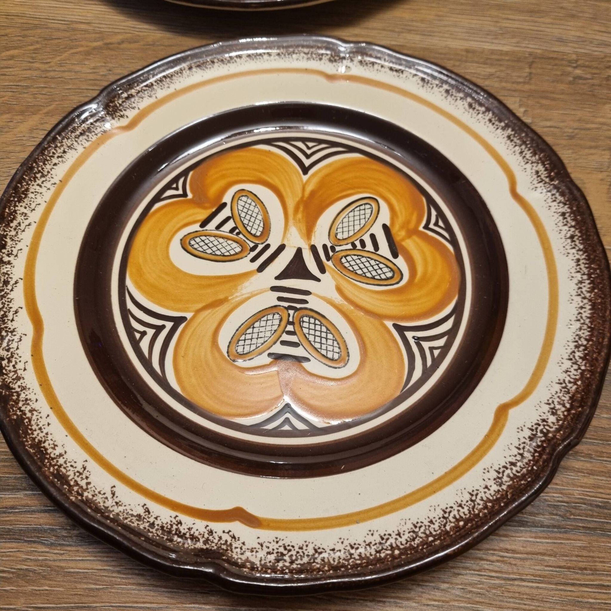 4 ceramic dessert plates Quimper Brittany
