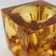 Bougeoir ice cube verre ambré années 60