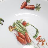5 hollow plates Orchies Moulin des loups décor vegetables