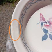 Round hollow dish or large plate, Janine model by Digoin, 1930/40