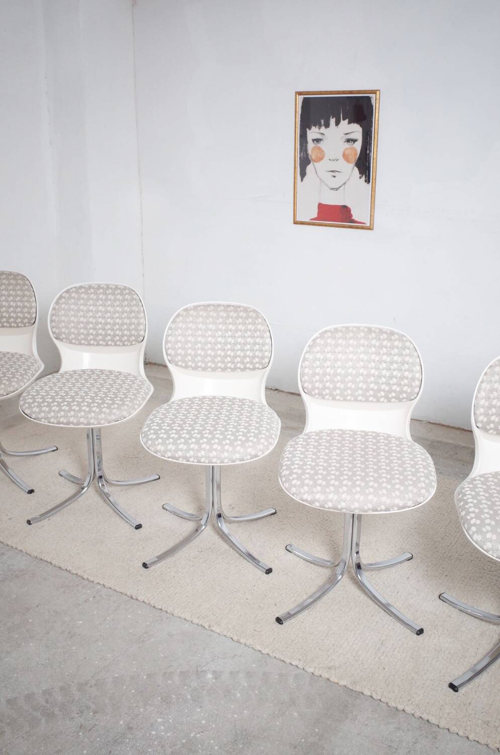 5 x chaises Giroflex 7105 Space Age