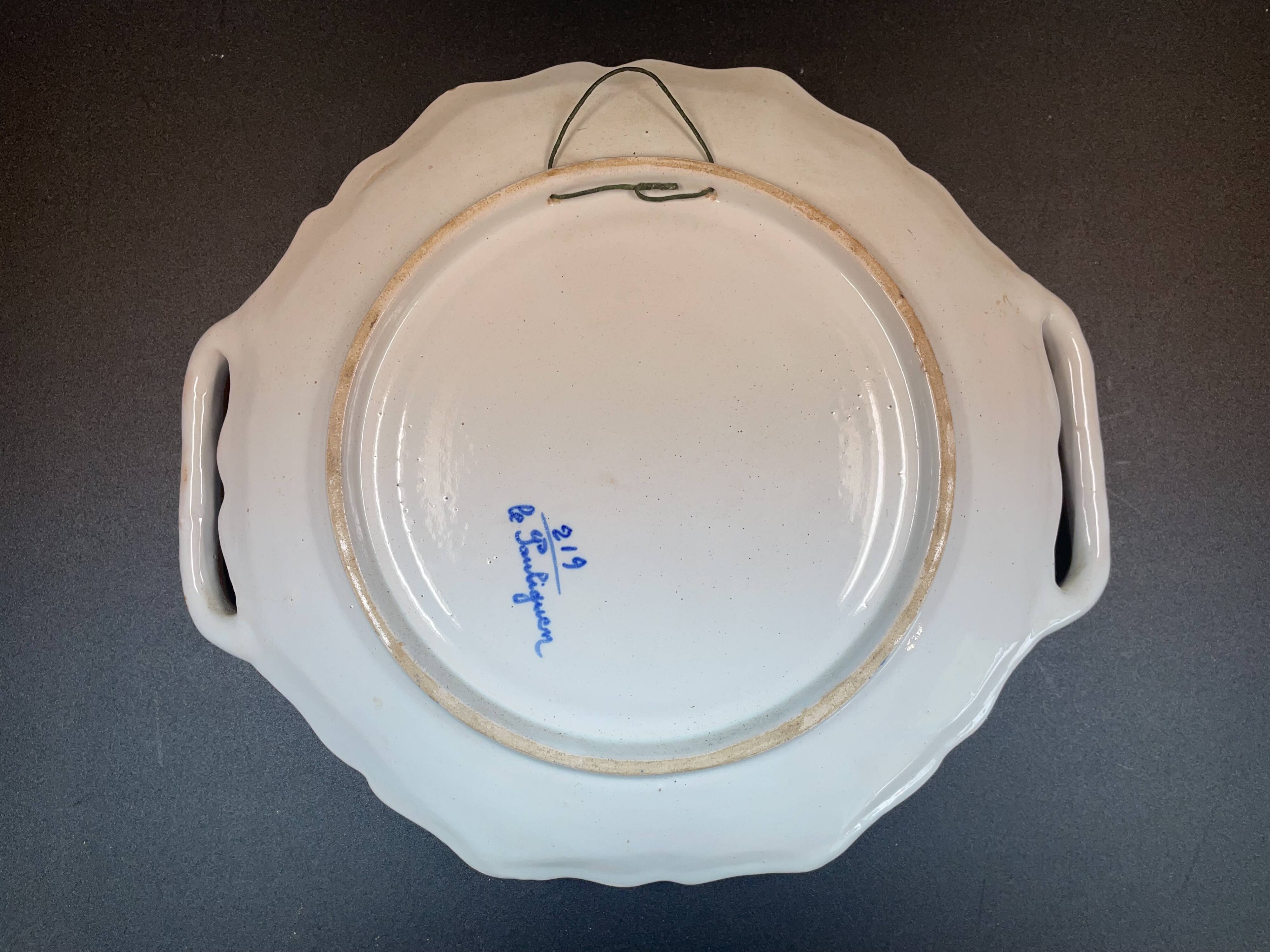 Dish Hermine Quimper or Malicorne, Le Pouliguen - 26 x 30 cm