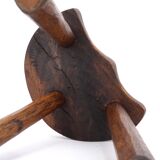 Wooden tripod stool, mountain folk art, 1950s