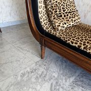 Empire-style wooden daybed / chaise longue