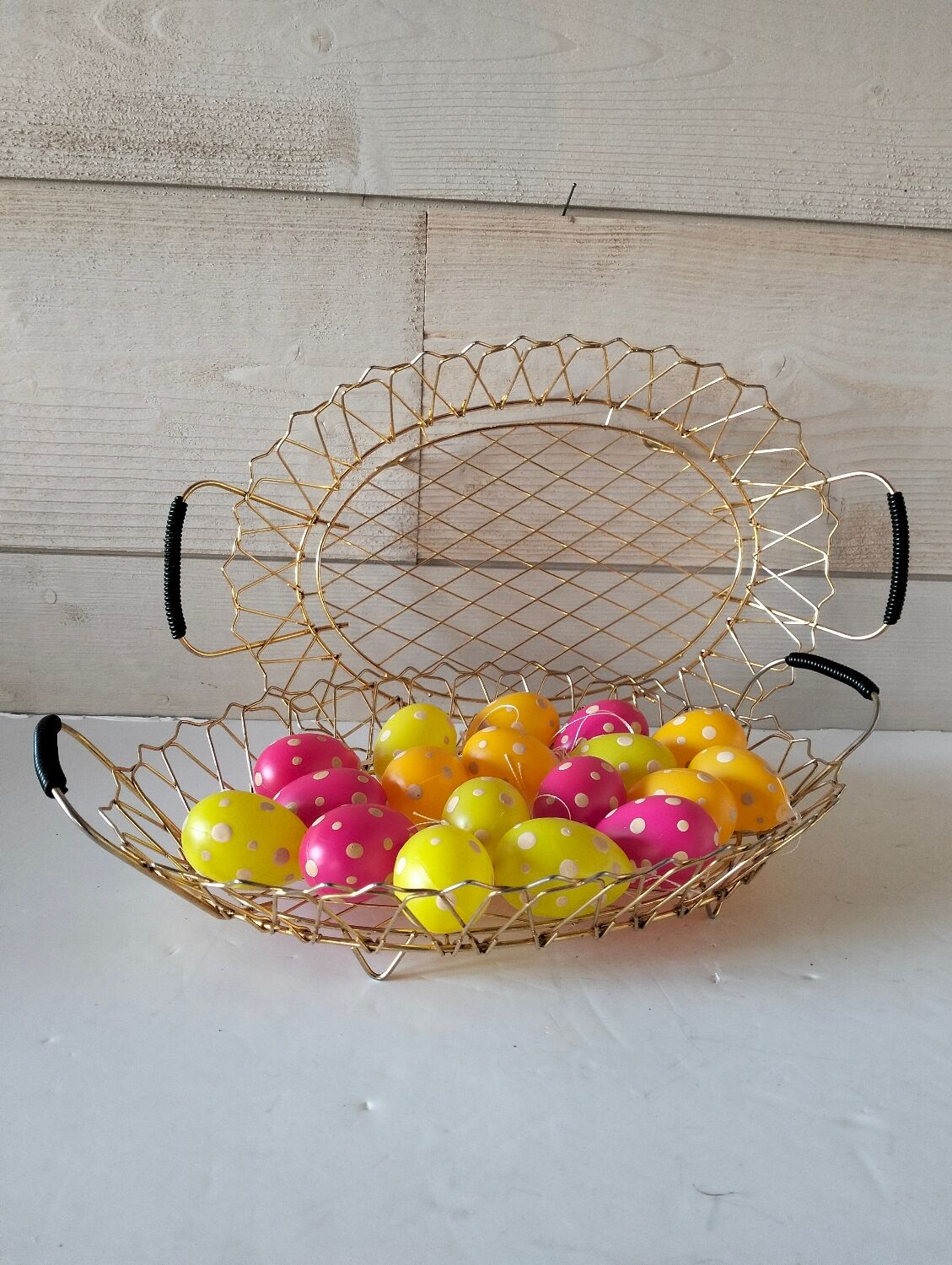 Golden metal basket