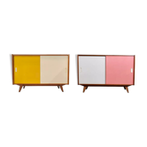 Lot de 2 buffets U452 jaune et rose par Jiri Jiroutek pour Interier Praha 1960