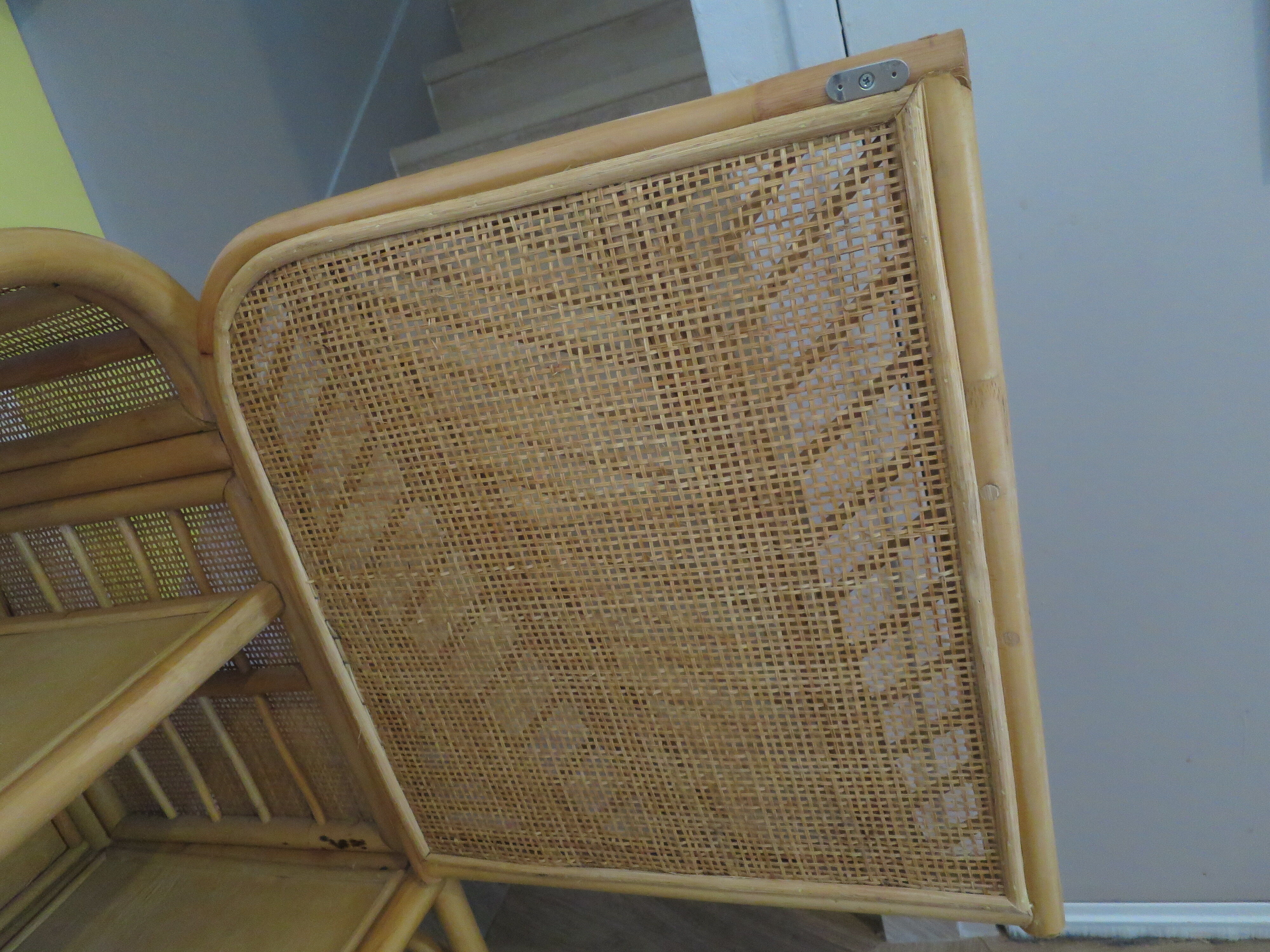 Buffet bas 2 portes -rotin tressé-bambou -cannage