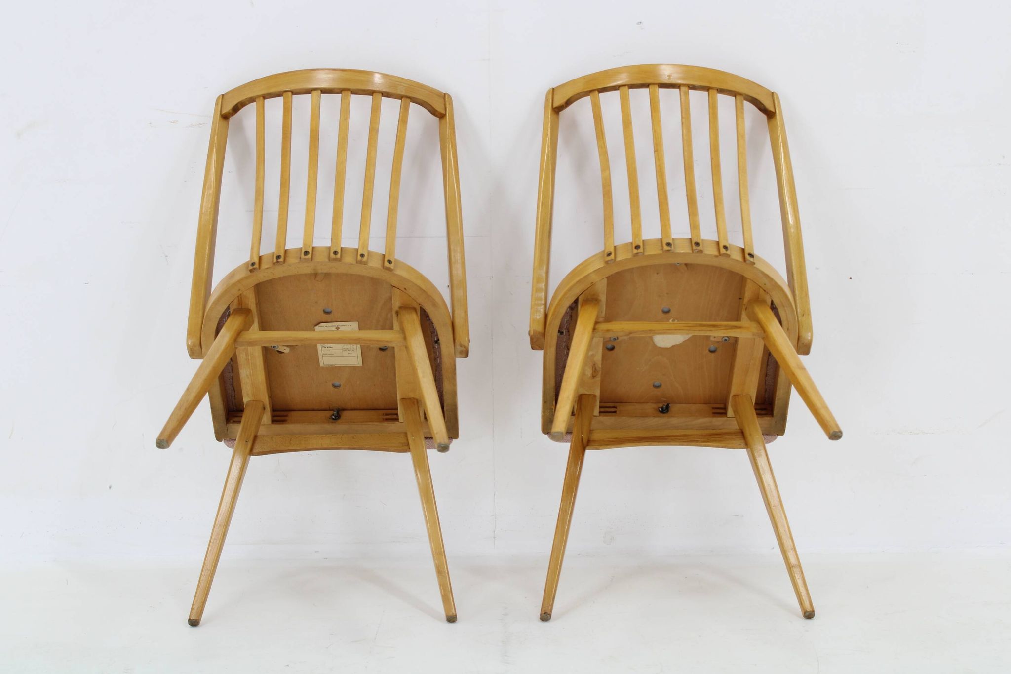 1960s Antonin Suman Set of Four Dining chairs in Beech Wood , Czechoslovakia