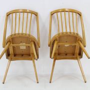 1960s Antonin Suman Set of Four Dining chairs in Beech Wood , Czechoslovakia