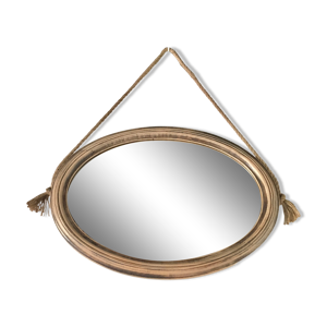 Miroir ovale en bois
