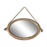 Oval wooden mirror and natrurel rope