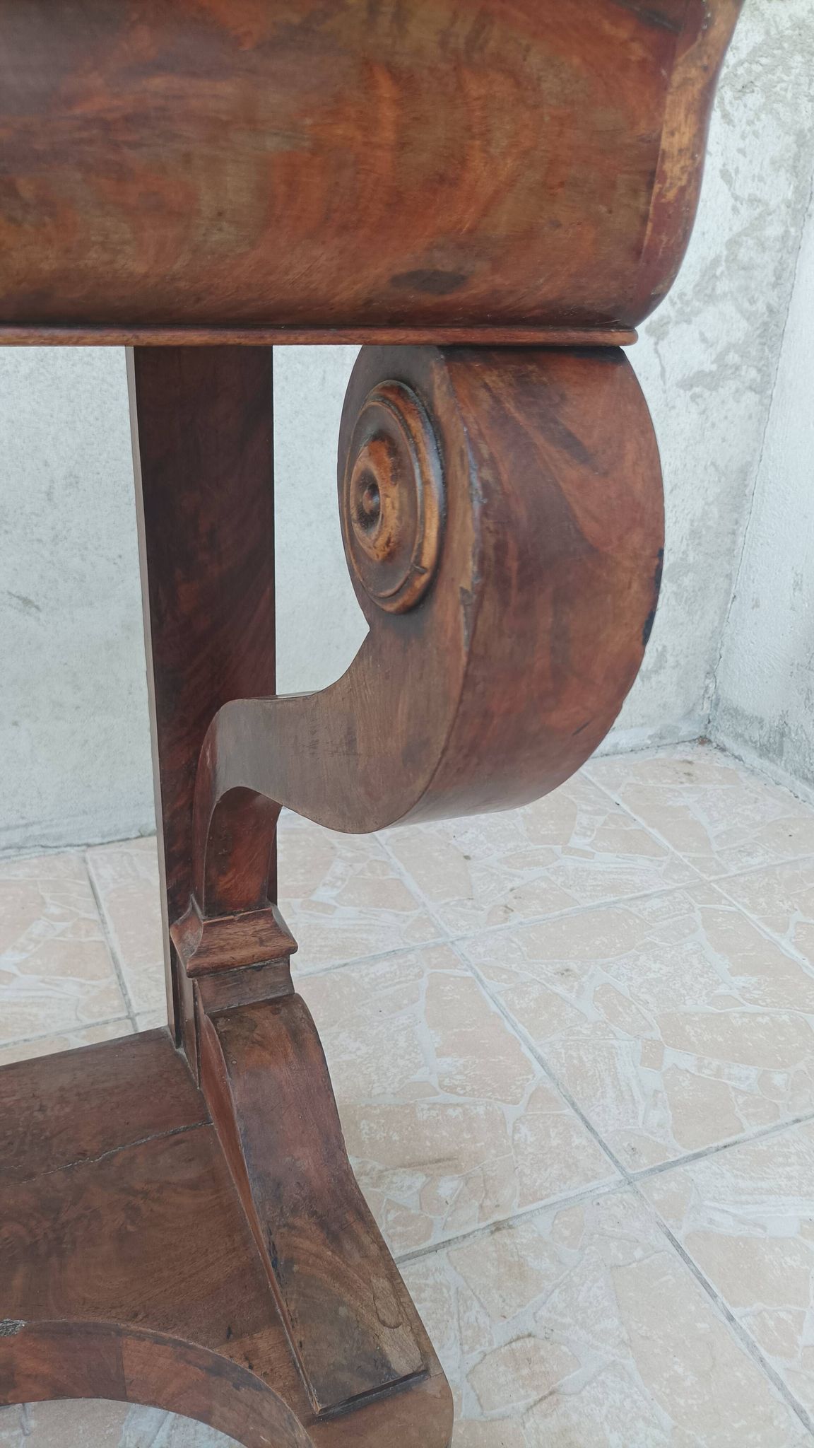 Restoration period mahogany console table