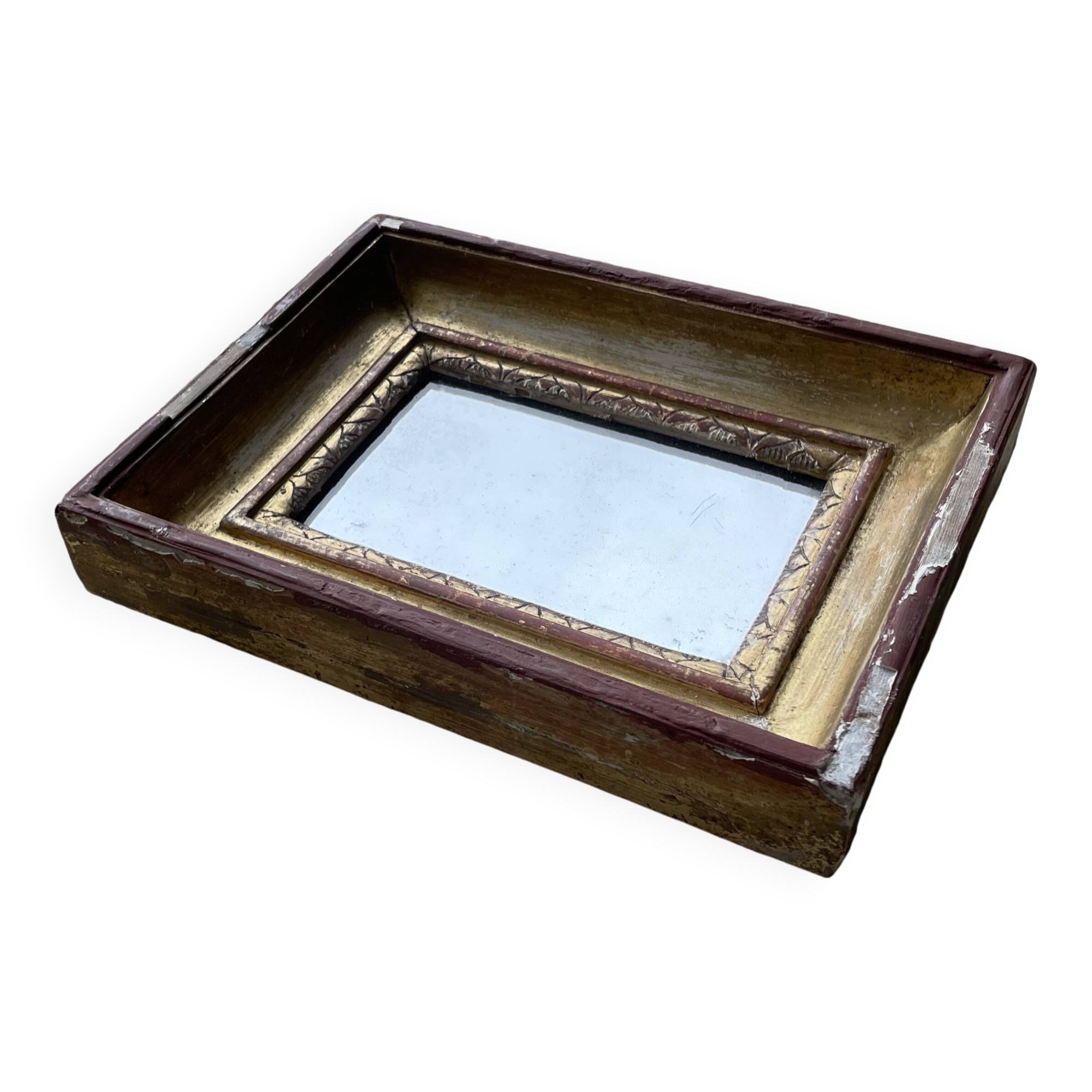 Small antique gold mirror 16x23cm