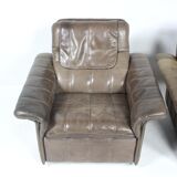 Pair of buffalo leather lounge chair 1970's