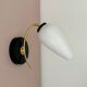 Vintage globe wall lamp in white opaline