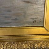 Oil on canvas, "view of an icy sea", monogram and date at the bottom right, P.E 86 for 1886.