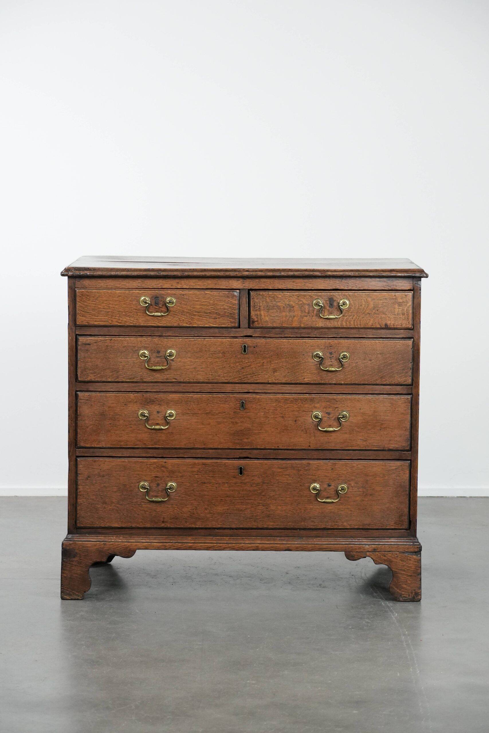 18th-century English antique oak commode