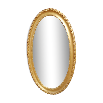Golden oval mirror 41x68cm