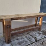 Carpenter's workbench in old solid oak - 2m50
