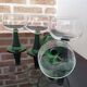 4 Alsace wine glasses with green twisted legs, ROEMER type