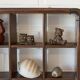 Vintage wooden wall knick knack shelf / shadow box / Gianfranco Frattini