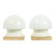 Paire de Lampes de Nuit Champignons Opaline Vintage