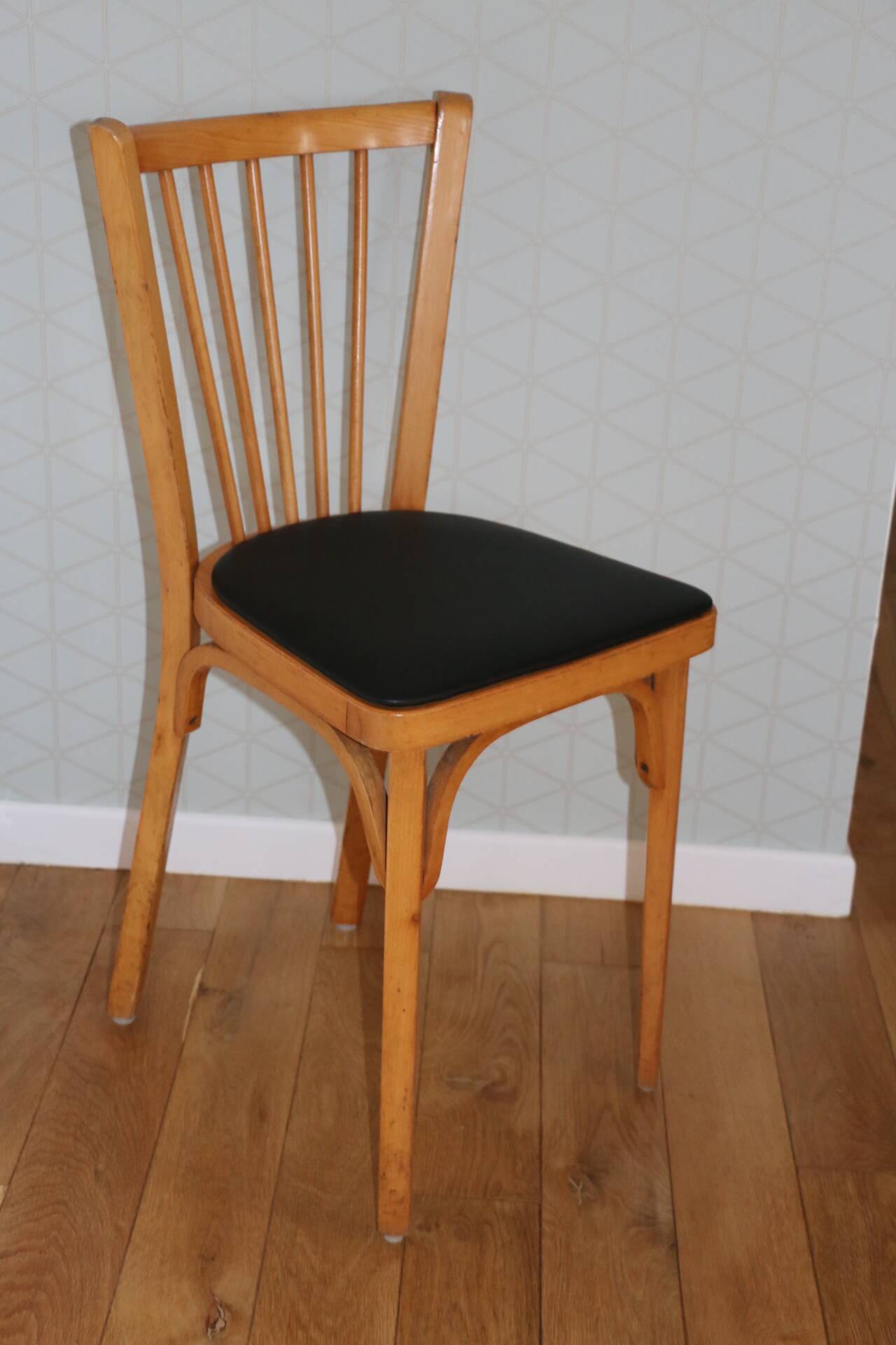 Baumann n°12 black skai chair, light beech