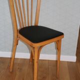 Baumann n°12 black skai chair, light beech