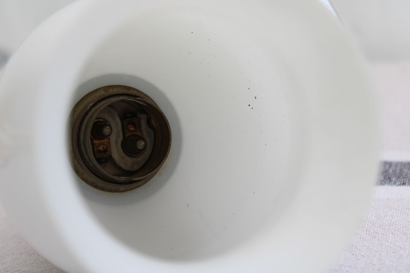 Pair of porcelain wall lamps