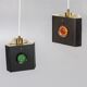 Pair of triangular pendant lamps by Hans Bergstrom, Sweden, 1950.